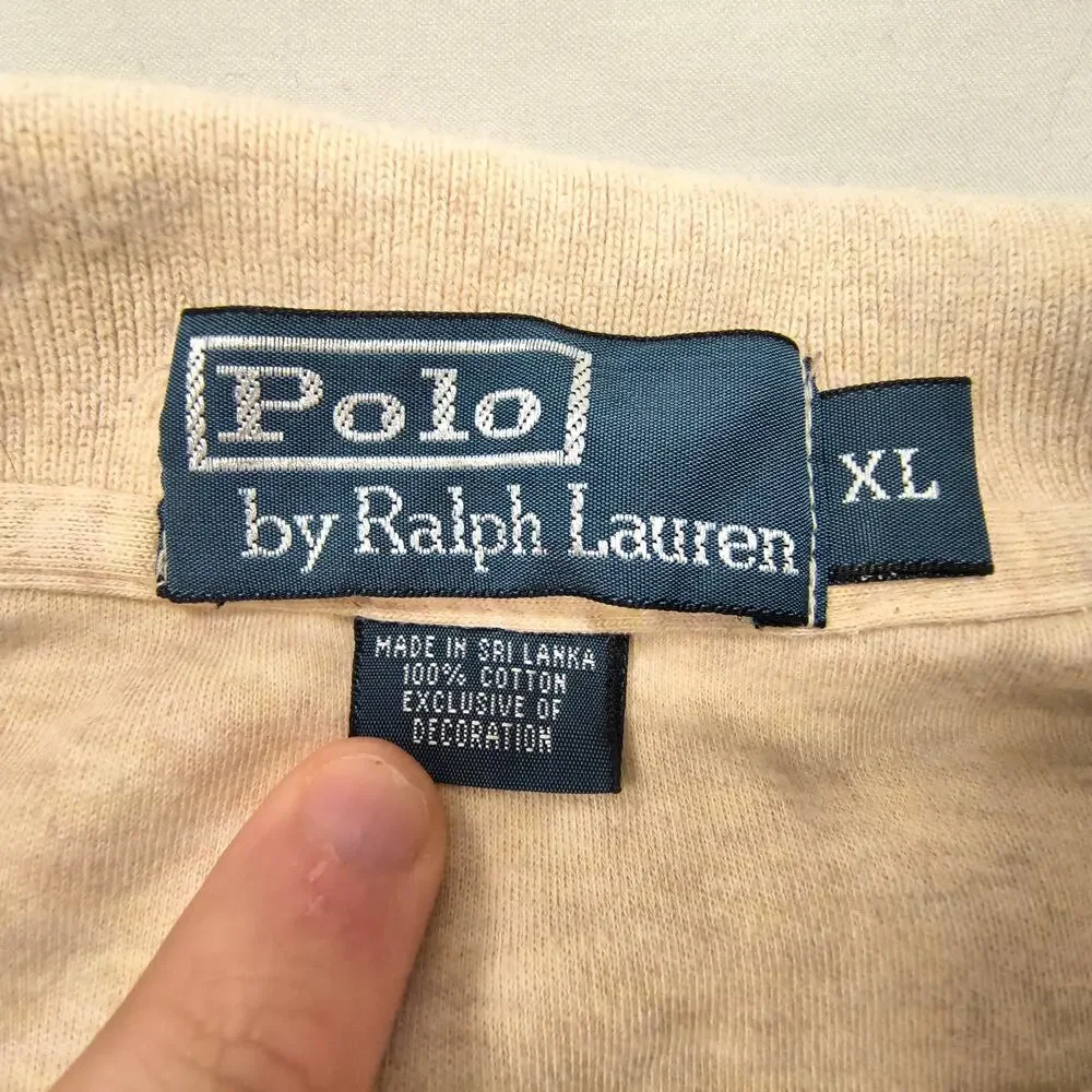 Polo by Ralph Lauren Collared Polo Shirt Mens Size Extra Large XL Tan Brown